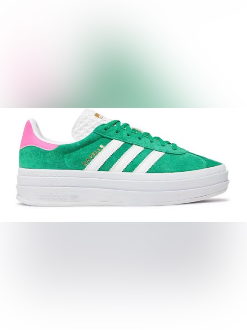 adidas Gazelle Platform Sneaker in Green and White